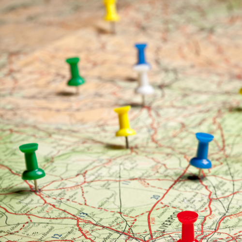 Map with pins